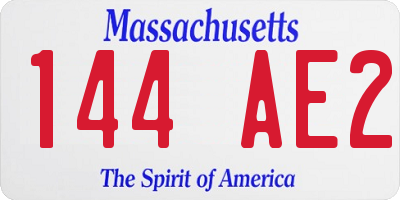 MA license plate 144AE2
