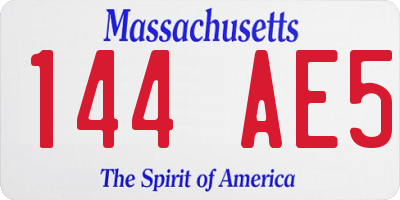 MA license plate 144AE5