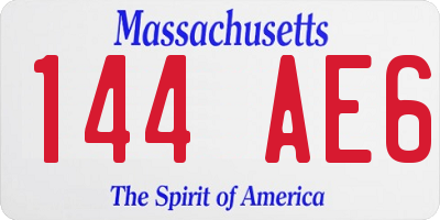 MA license plate 144AE6