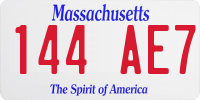 MA license plate 144AE7