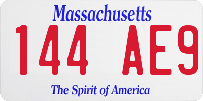 MA license plate 144AE9