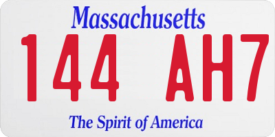 MA license plate 144AH7