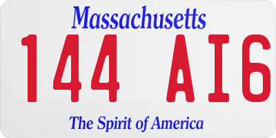 MA license plate 144AI6