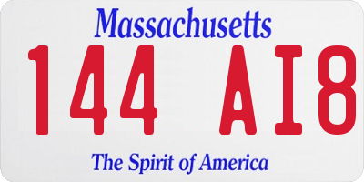 MA license plate 144AI8