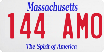 MA license plate 144AM0