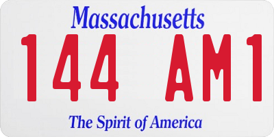 MA license plate 144AM1