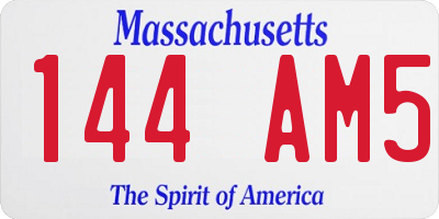 MA license plate 144AM5