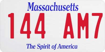 MA license plate 144AM7