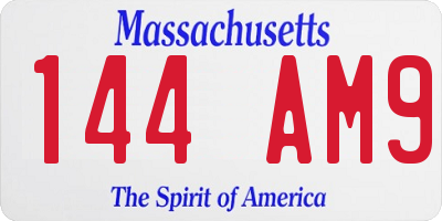 MA license plate 144AM9