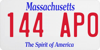 MA license plate 144AP0