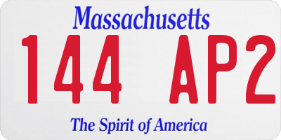 MA license plate 144AP2