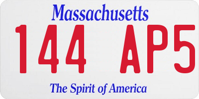 MA license plate 144AP5