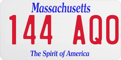 MA license plate 144AQ0