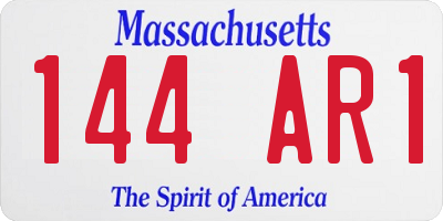 MA license plate 144AR1