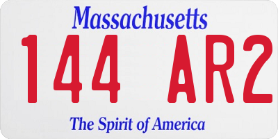 MA license plate 144AR2