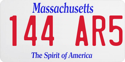 MA license plate 144AR5