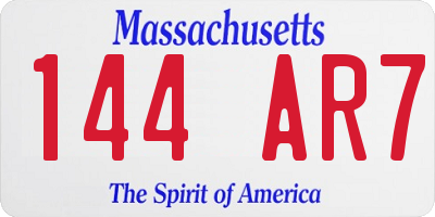 MA license plate 144AR7