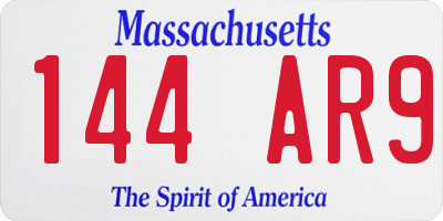 MA license plate 144AR9