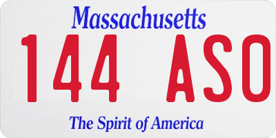 MA license plate 144AS0