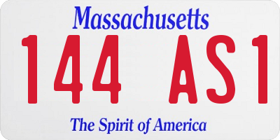 MA license plate 144AS1