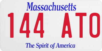 MA license plate 144AT0