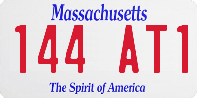 MA license plate 144AT1