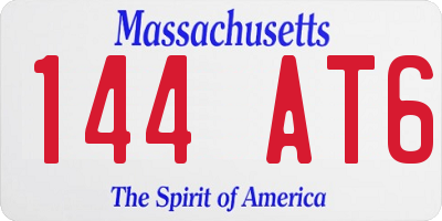 MA license plate 144AT6