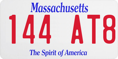 MA license plate 144AT8