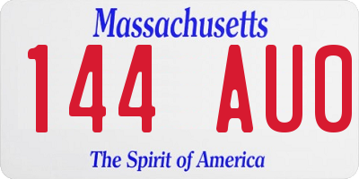 MA license plate 144AU0