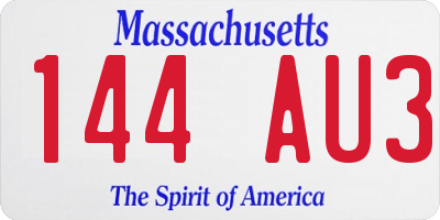 MA license plate 144AU3