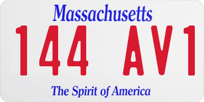 MA license plate 144AV1
