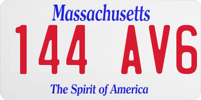 MA license plate 144AV6