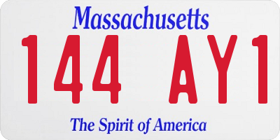 MA license plate 144AY1