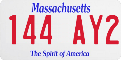 MA license plate 144AY2