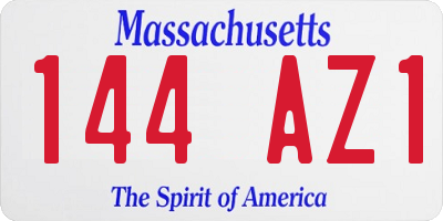MA license plate 144AZ1