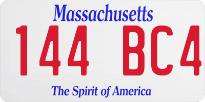MA license plate 144BC4
