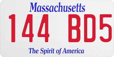 MA license plate 144BD5