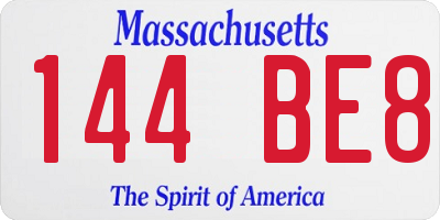 MA license plate 144BE8