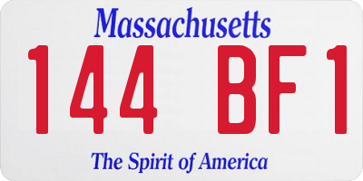 MA license plate 144BF1