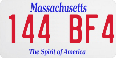 MA license plate 144BF4