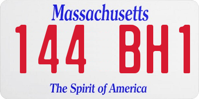 MA license plate 144BH1