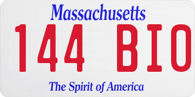 MA license plate 144BI0