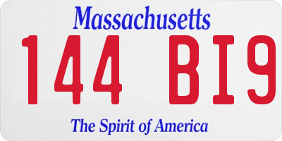 MA license plate 144BI9