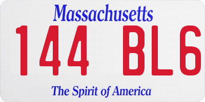 MA license plate 144BL6
