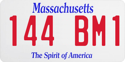 MA license plate 144BM1