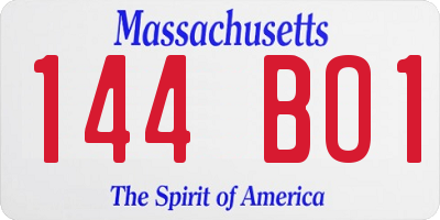 MA license plate 144BO1