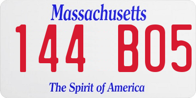 MA license plate 144BO5