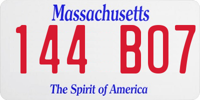 MA license plate 144BO7