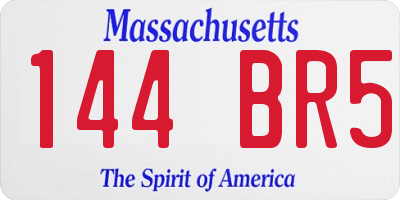MA license plate 144BR5