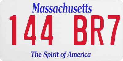 MA license plate 144BR7